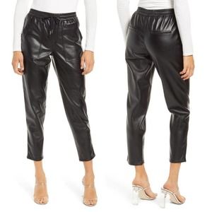 Blank NYC No Guidance Faux Leather Ankle Pants Joggers Size 26